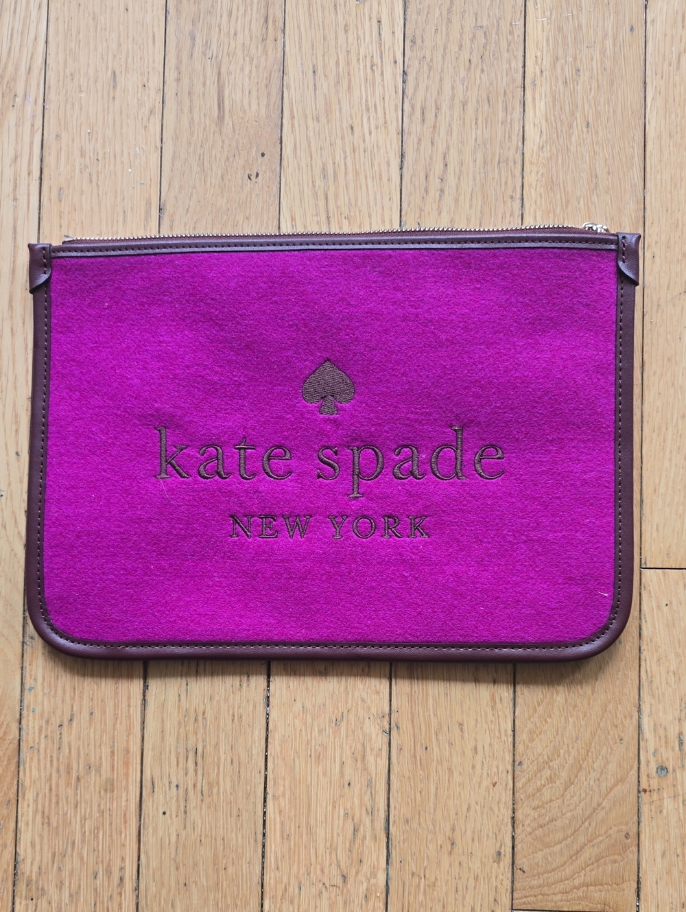 *Nwot* kate spade Fuschia/pink/purple and Brown Zip Pouch